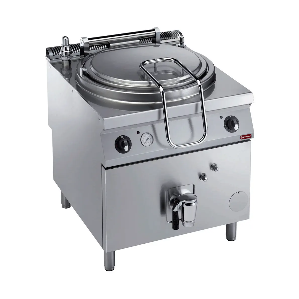 Marmite électrique 150 litres, chauffage indirect, sur meuble