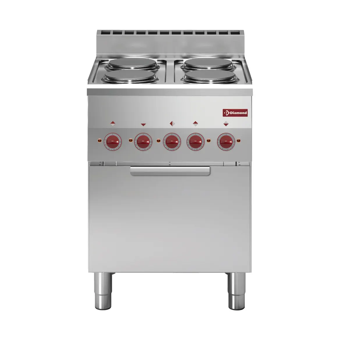 Fourneau 4 plaques et four convection électrique GN 2/3