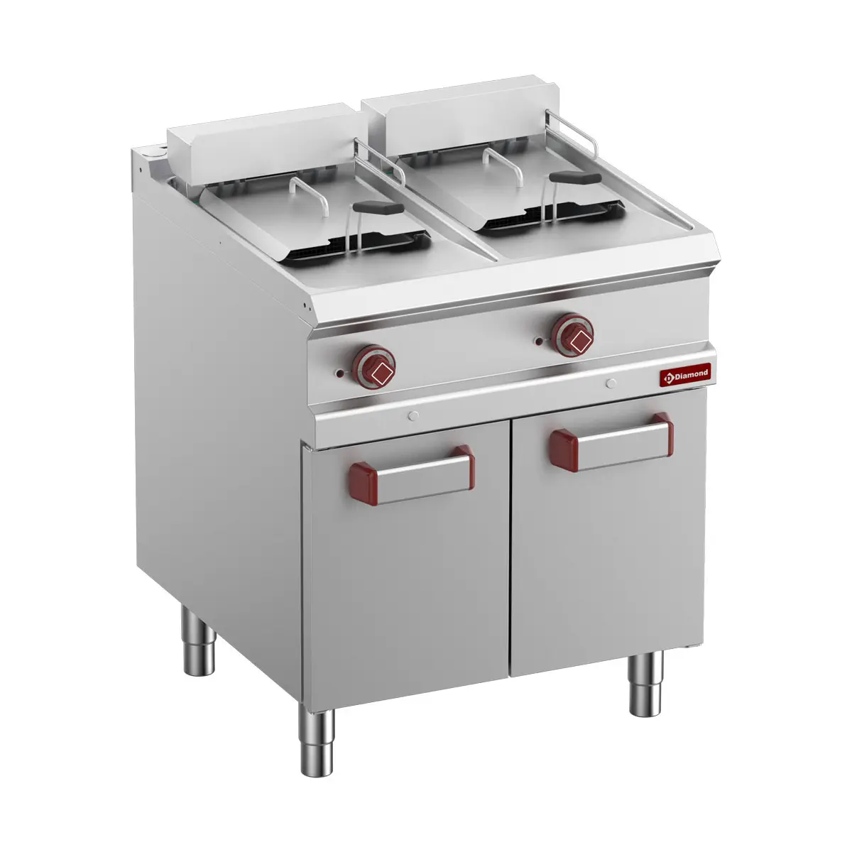 Friteuse électrique 2 cuves de 13 litres sur armoire