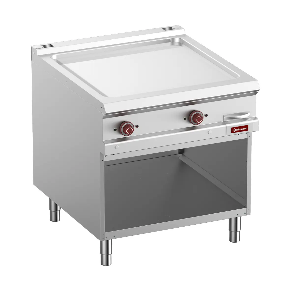 Plaque de cuisson lisse électrique,  chromée module 1/1, armoire ouverte