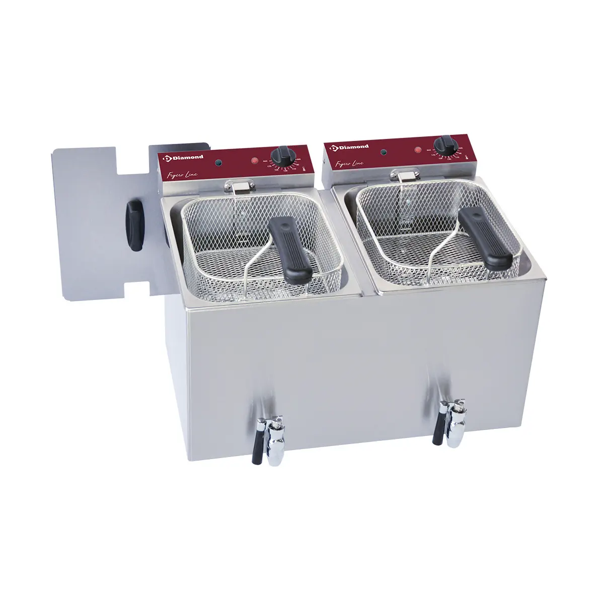 Friteuse de table électrique 2x 8 litres + robinet de vidange