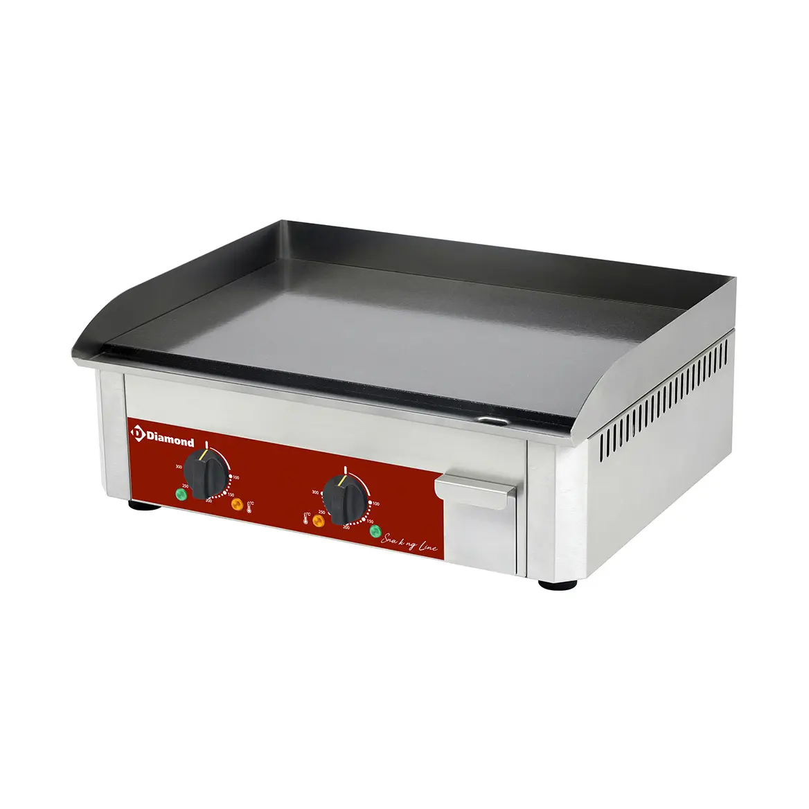 Plaque à snacker électrique, double, surface émaillée