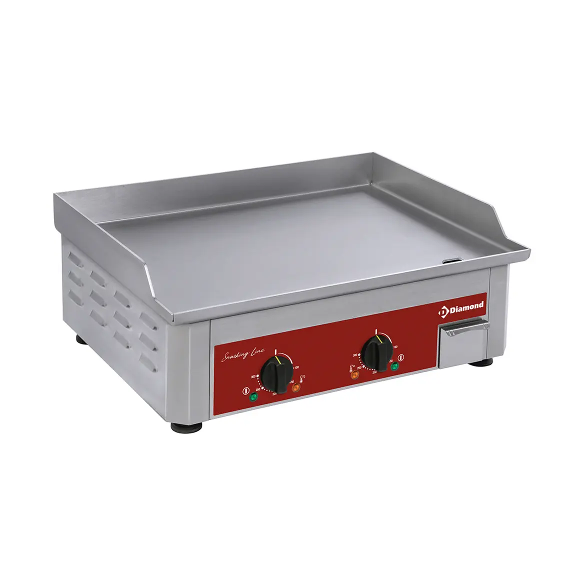 Plaque à snacker électrique, double, surface en acier inox