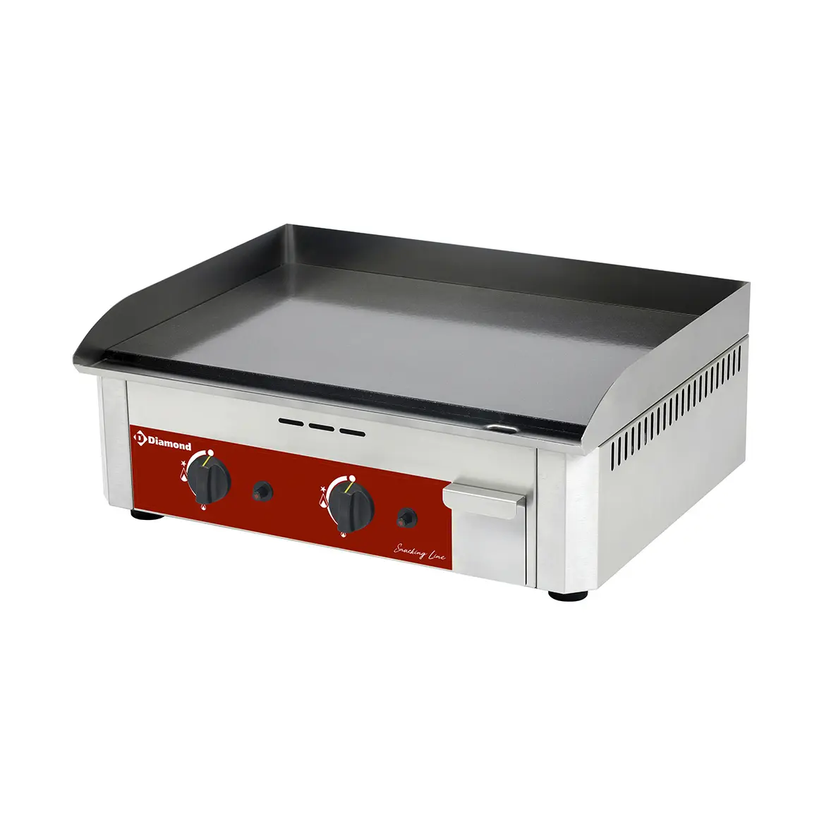 Plaque à snacker gaz, double, surface émaillée