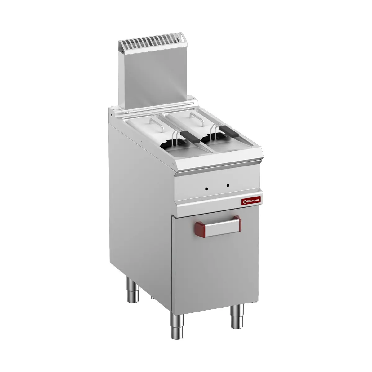 Friteuse gaz 2 cuves de 7 litres sur armoire