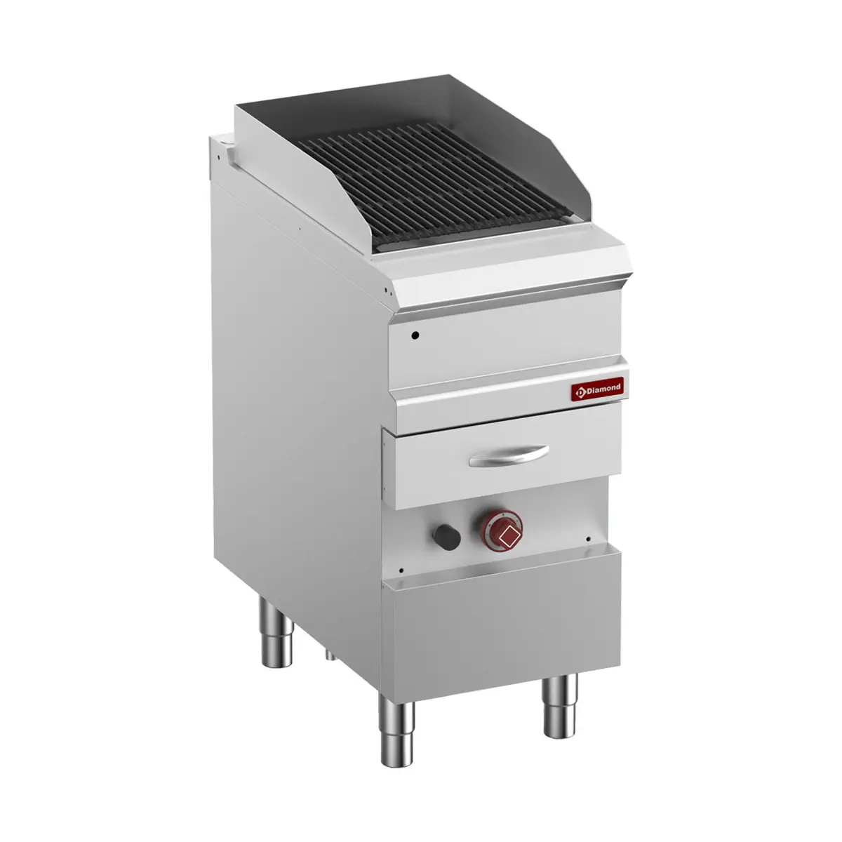 Grill Vapeur gaz, grille en fonte "double face", module 1/2,