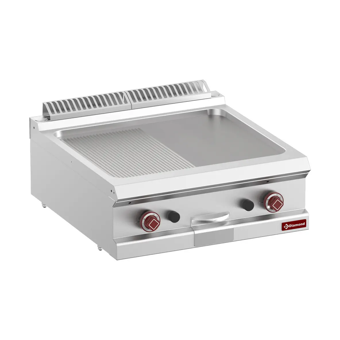 Plaque de cuisson gaz 1/2 lisse 1/2 rainurée, module 1/1  -Top-