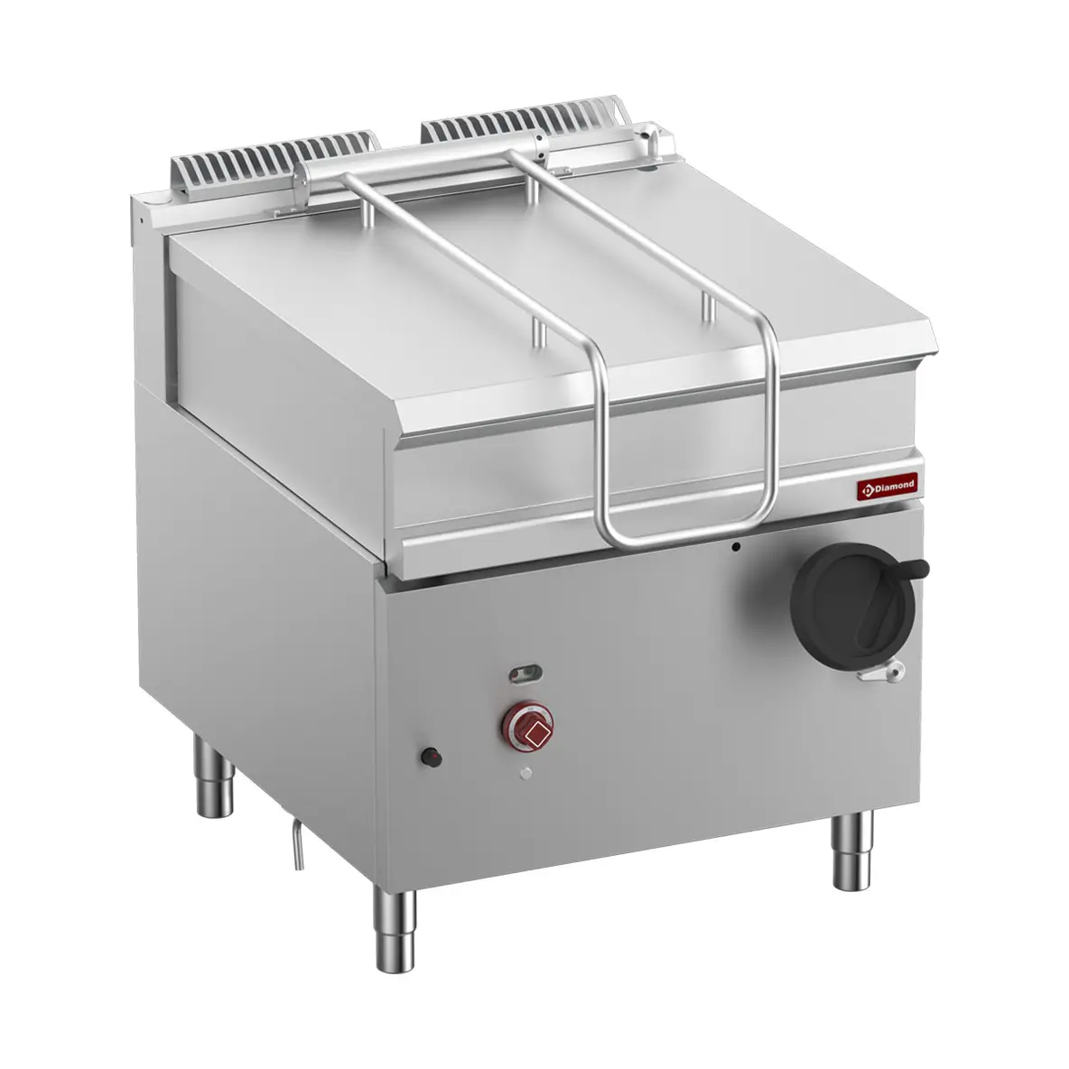 Sauteuse basculante gaz, cuve inox 80 lit. sur meuble