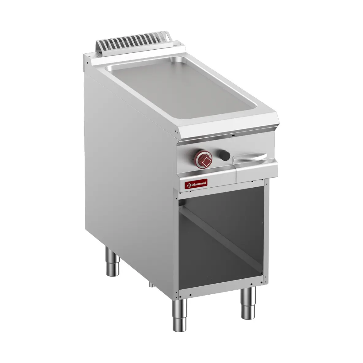 Plaque de cuisson lisse gaz module 1/2, armoire ouverte