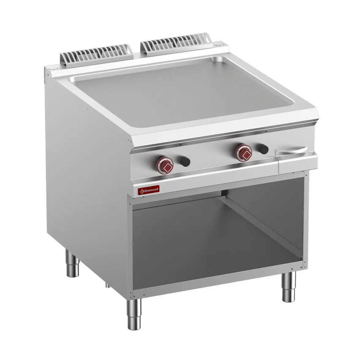 Plaque de cuisson lisse gaz module 1/1, armoire ouverte