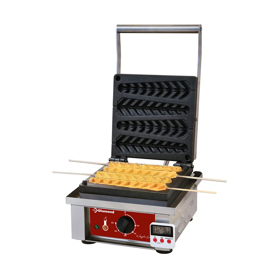 Gaufrier électrique "épi sur bâtonnet" 4 pcs.+ minuterie