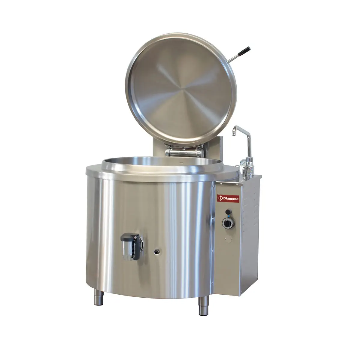 Marmite ronde gaz 500 litres, chauffage indirect