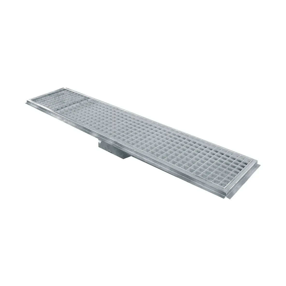 Caniveau de sol inox 900x300, sortie latérale