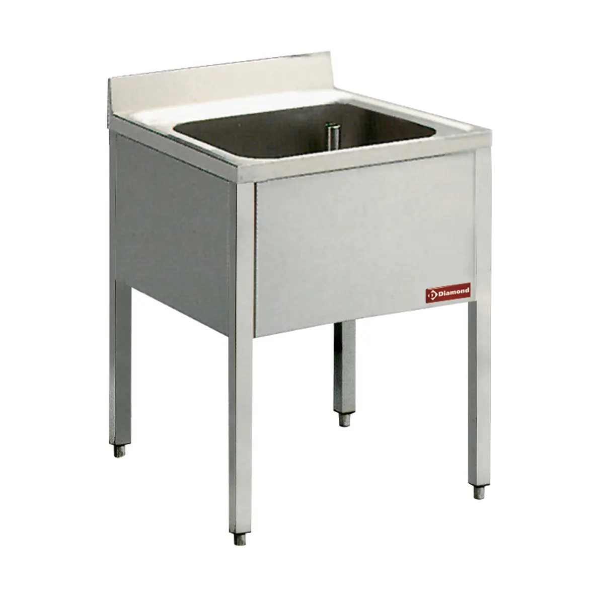 Plonge 1 cuve, avec piétement - 600 x 600 mm