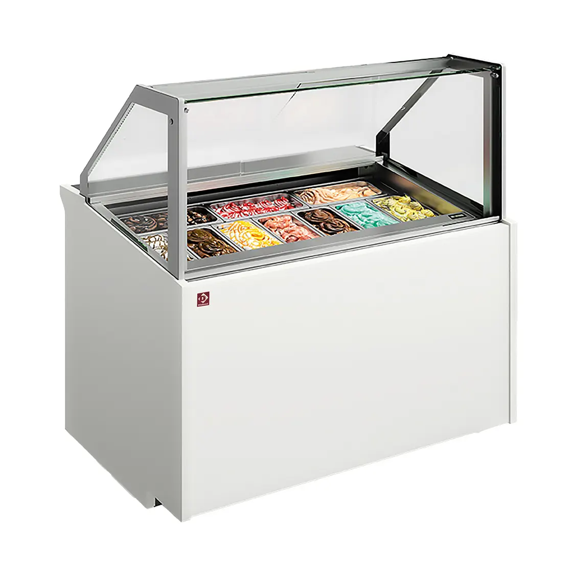 Comptoir à crème glacée 10 bacs inox (360x165) - 1250 x 900 mm