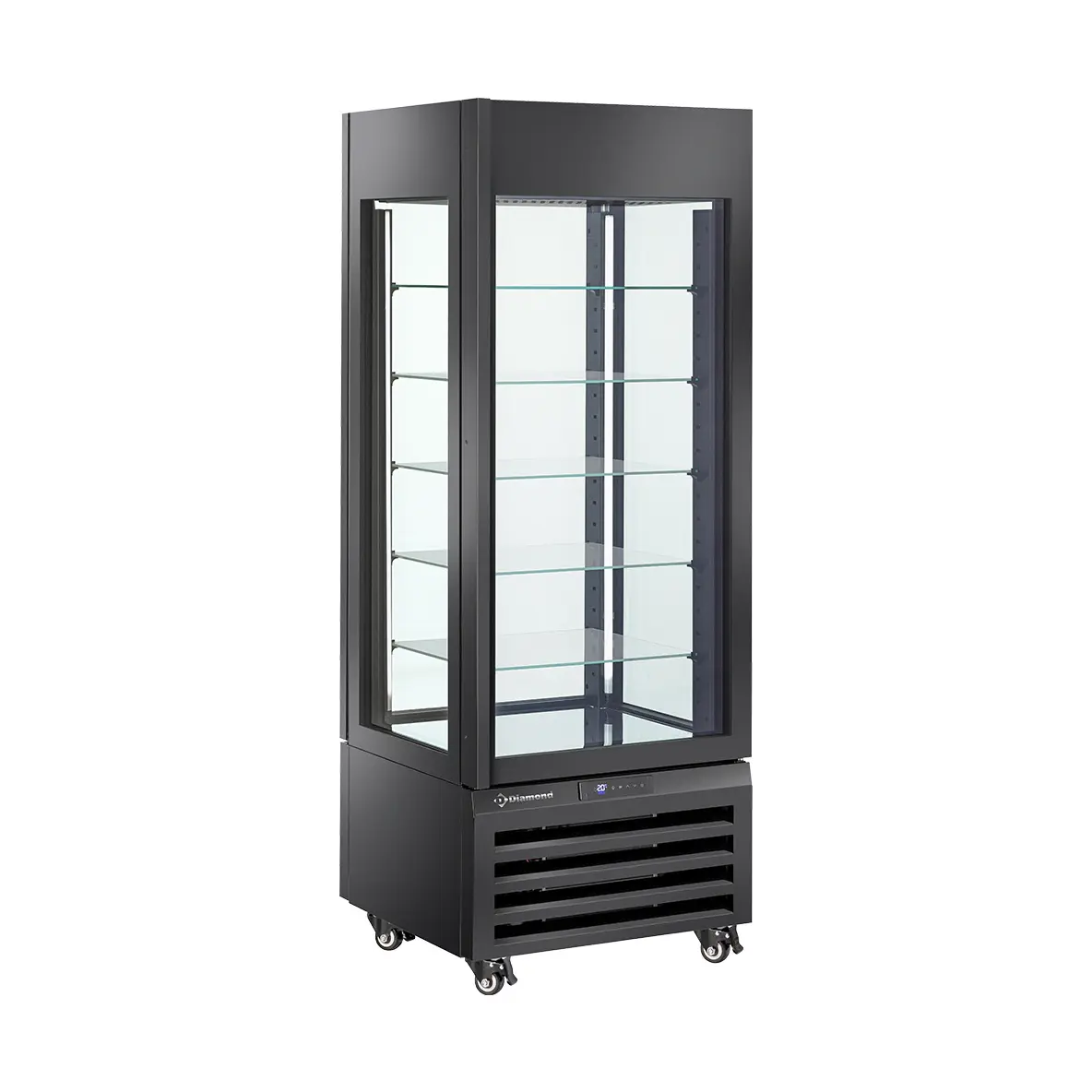 Vitrine "FULL vitrée" 440 Lt., 5 niveaux en verre, ventilée - ICE CREAM & PASTRY - NOIR