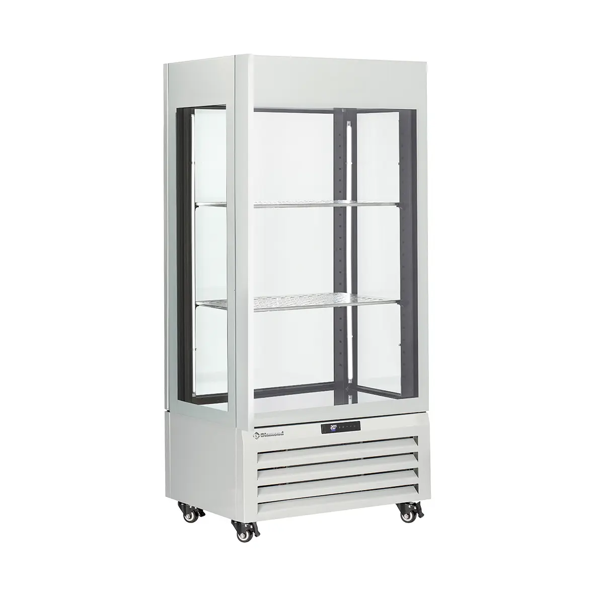 Vitrine "FULL vitrée" 600 Lt., 1 niveau + 2 étagères, ventilée - WINE - BLANC