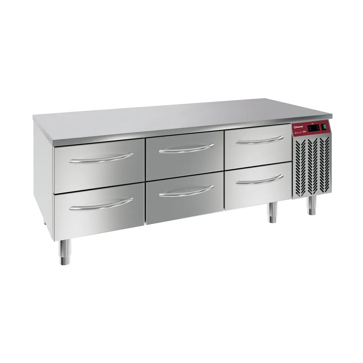 Soubassement réfrigéré, 6x 1/2 tiroirs GN 1/1-h 100 mm