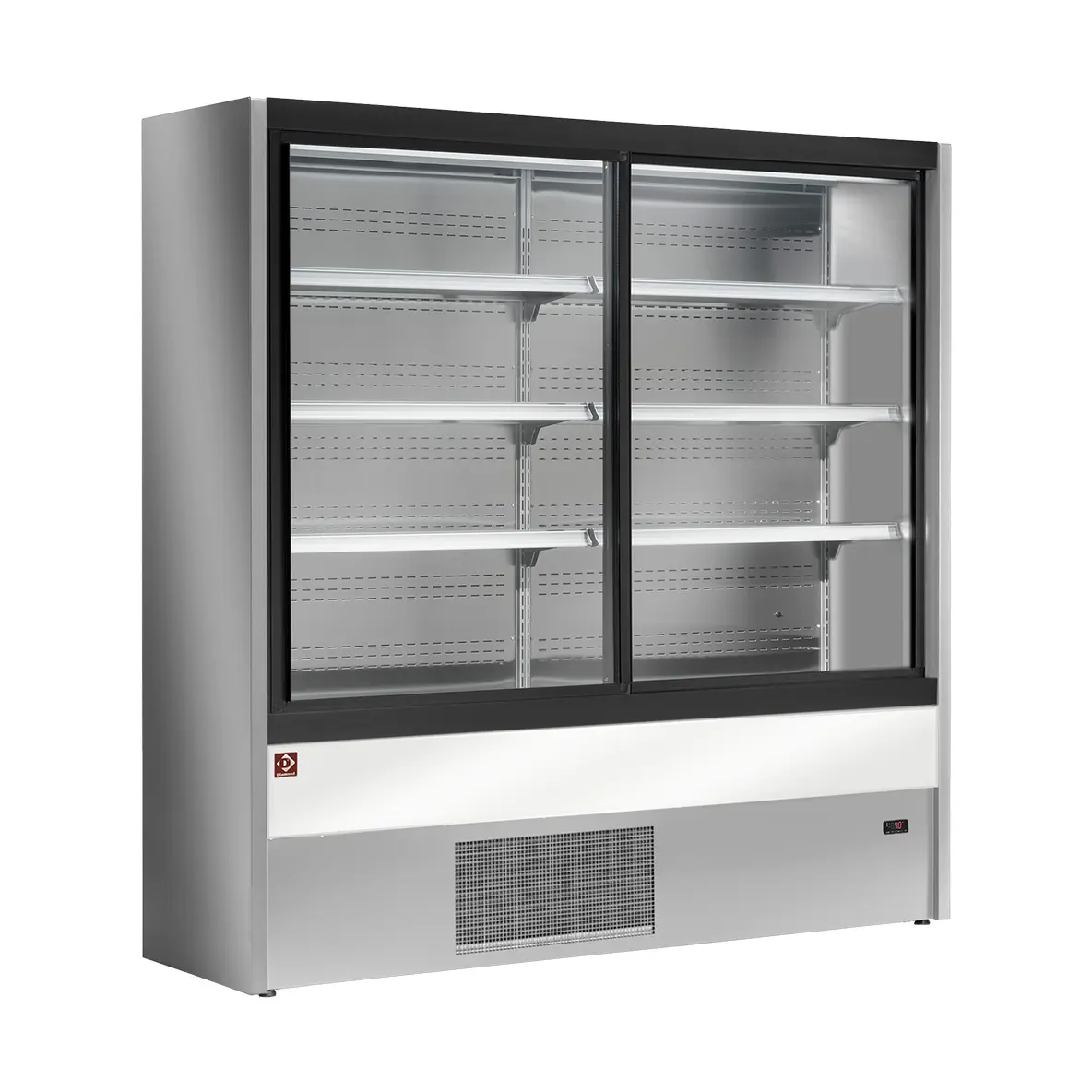 Murale réfrigéré, ventilé, avec portes coulissantes en verres - GRIS/BLANC - 1000 x 570 mm