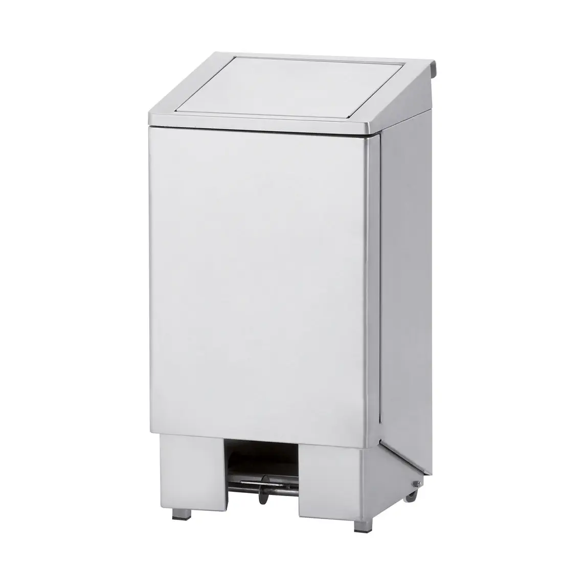 Poubelle inox, à pédale, couvercle avec vérin, 120 litres