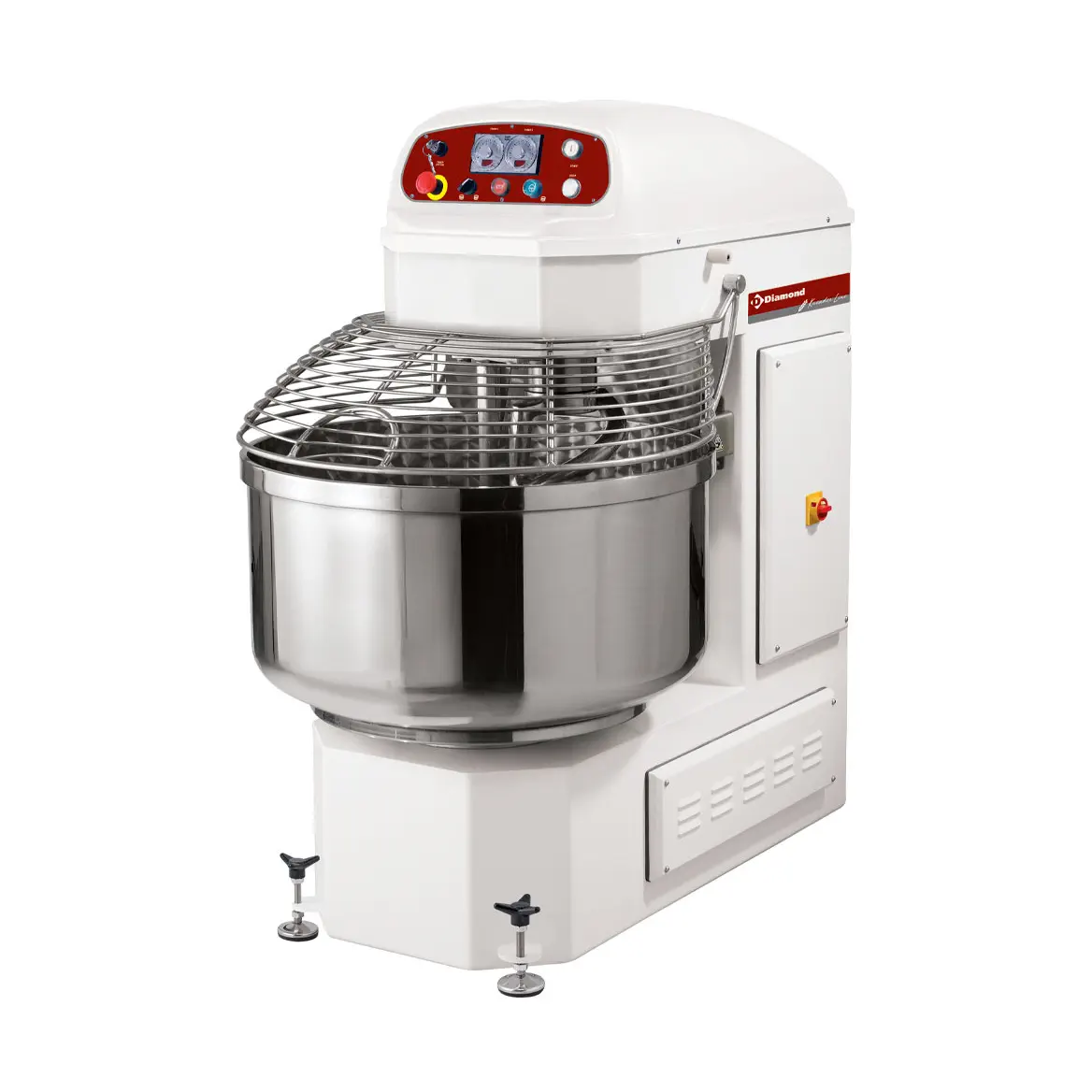 Pétrin à spirale automatique, 2 vitesses, 2 timers, 2 moteurs, 60 Kg