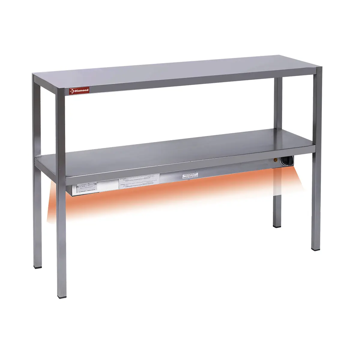 Etagère de "chef" chauffante - 2 niveaux - 2000 x 300 mm