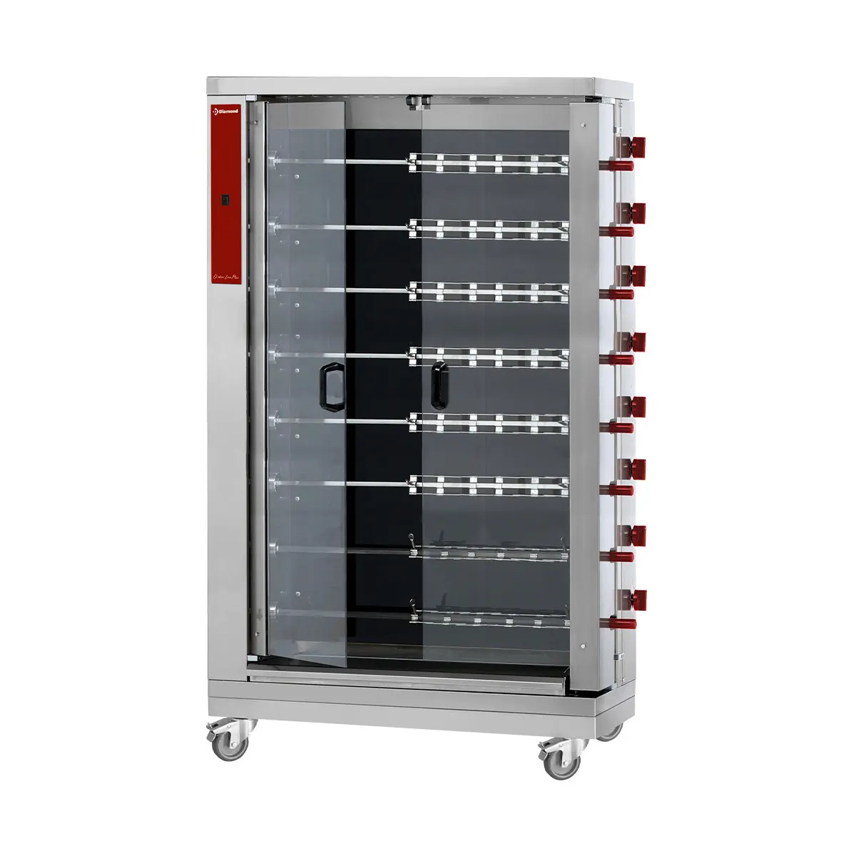 Rôtissoire électrique vitrocéramique, 8 broches (48 poulets)