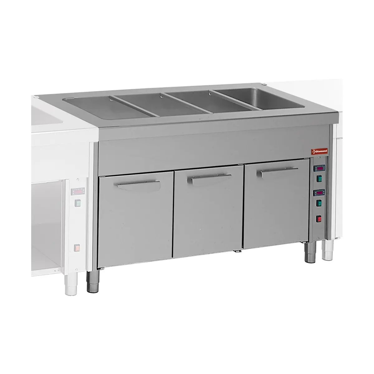 Elément bain-marie sur armoire chauffante 4x GN 1/1