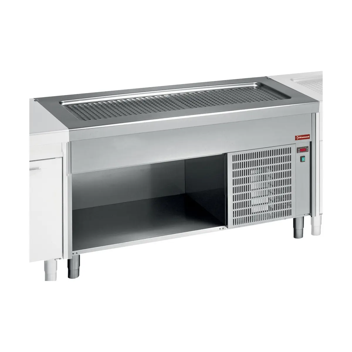 Elément top réfrigeré sur meuble ouvert 6x GN1/1