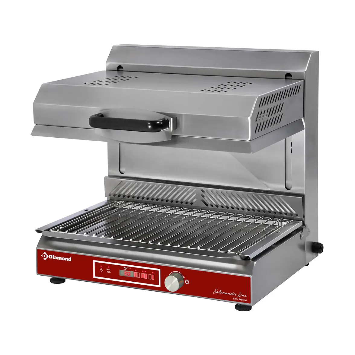 Salamandre vitrocéramique électronique , plafond mobile, 2 foyers (digit)