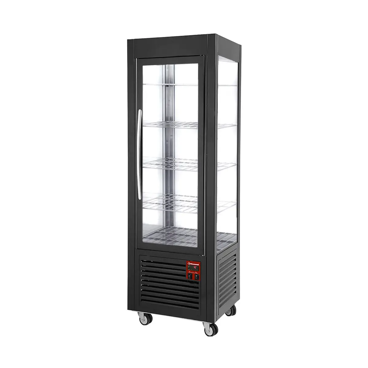 Vitrine panoramique, 5 grilles, 360 LT, Noire