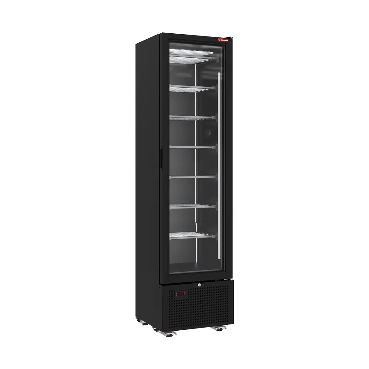 Vitrine ventilée négative vitrée 221 litres - 7 niveaux fixes - NOIRE