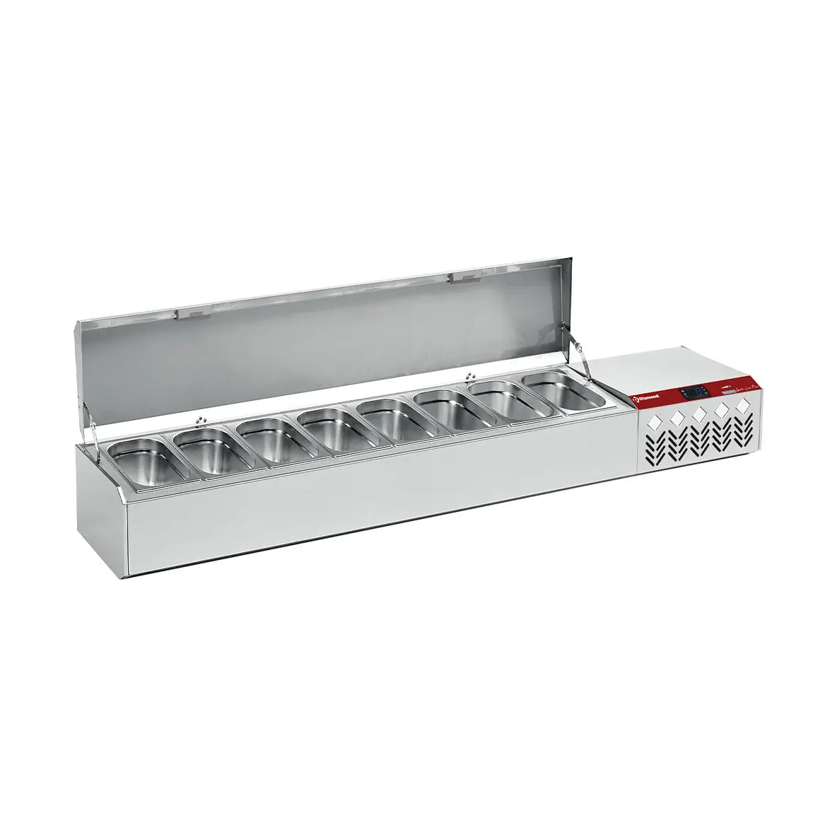 Structure réfrigérée GN 8x1/4, avec couvercle - 1795 x 324 mm