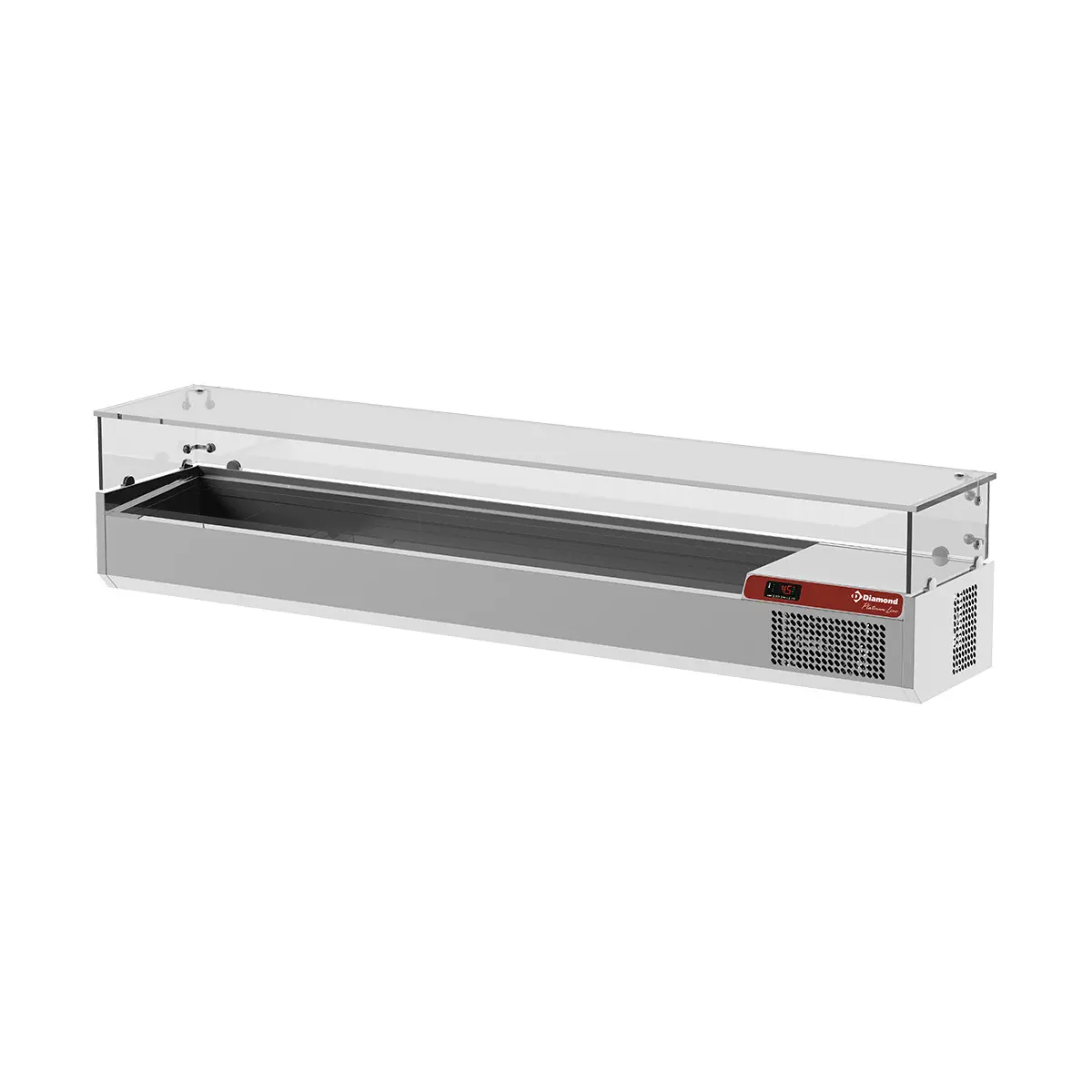 Saladette avec vitre 2000 mm - 2000 x 380 mm
