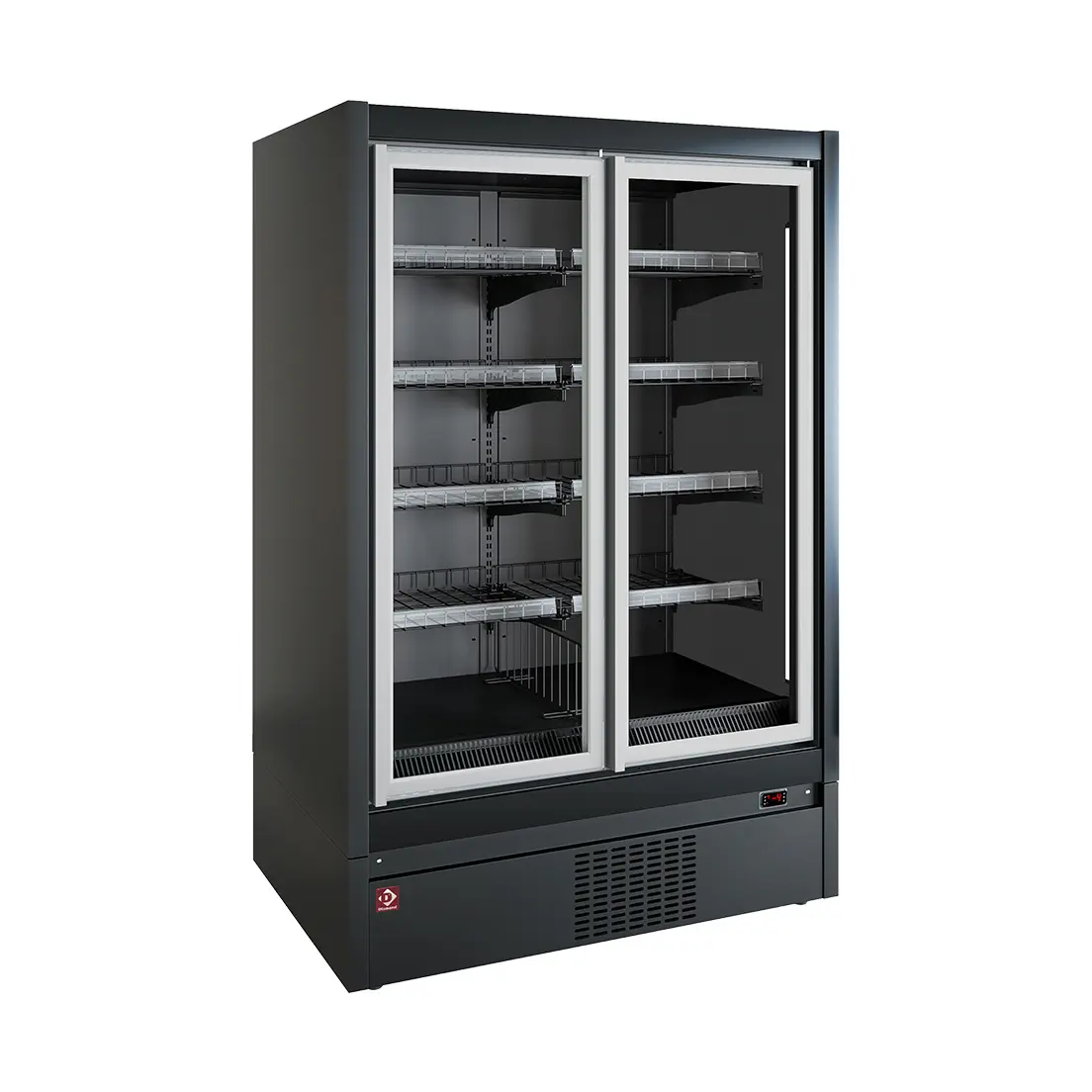 Meuble mural congélation, libre-service, portes battantes - FULL BLACK - 1350 x 898 mm