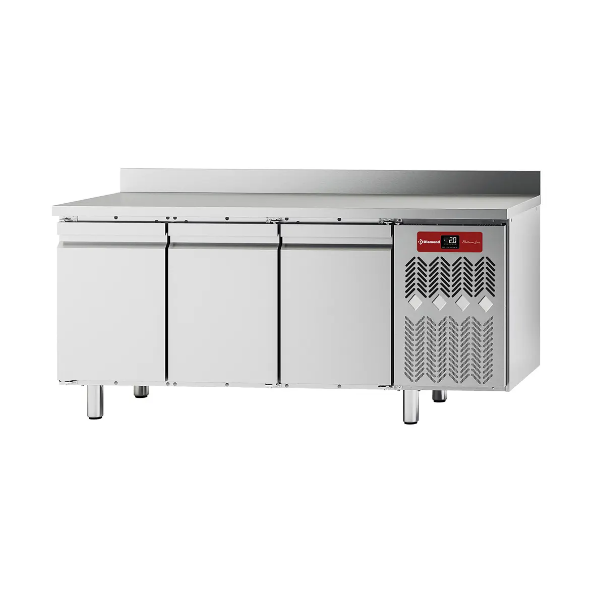 Table frigorifique "murale", ventilée, 3 portes GN 1/1, 405 litres