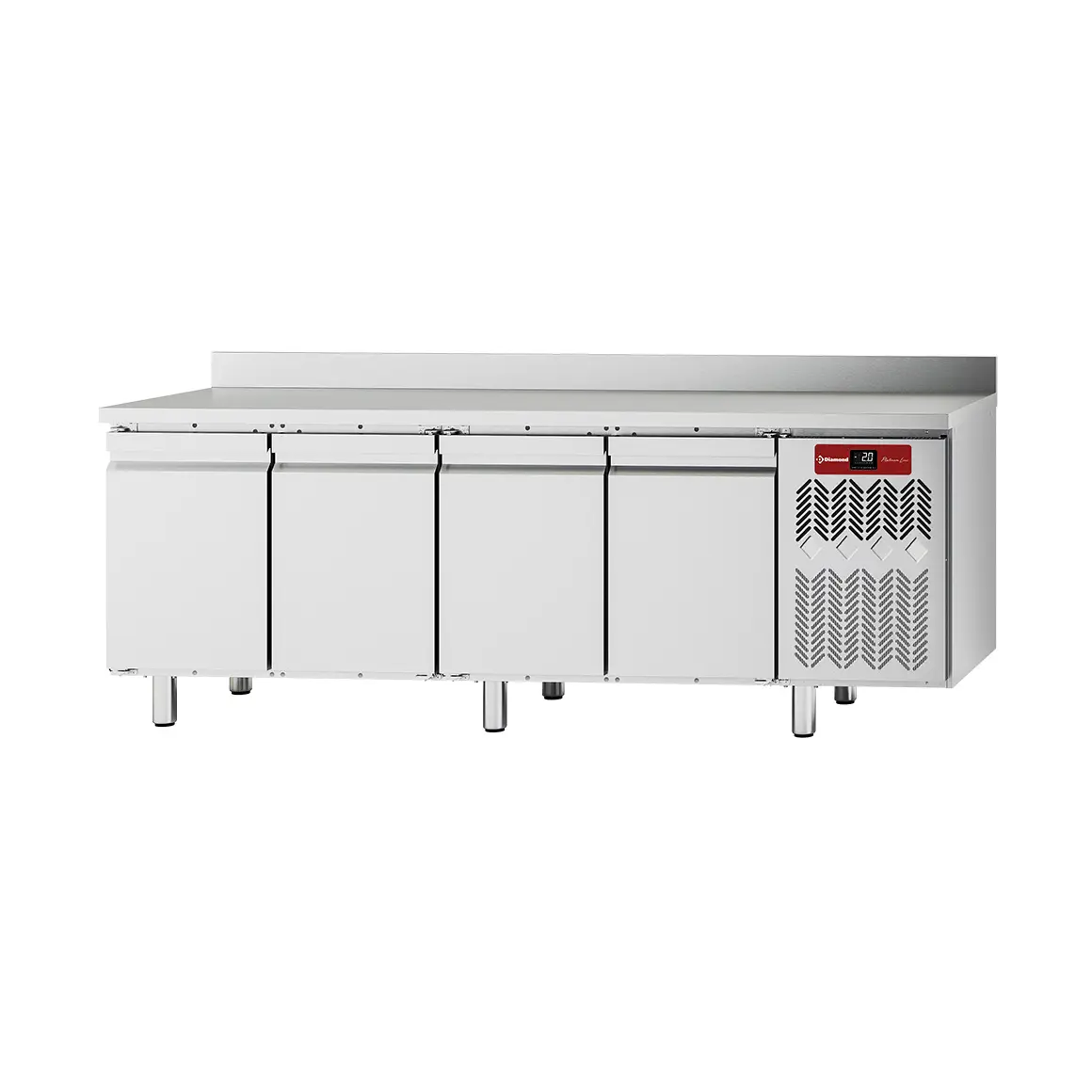 Table frigorifique "murale", ventilée, 4 portes GN 1/1, 550 litres