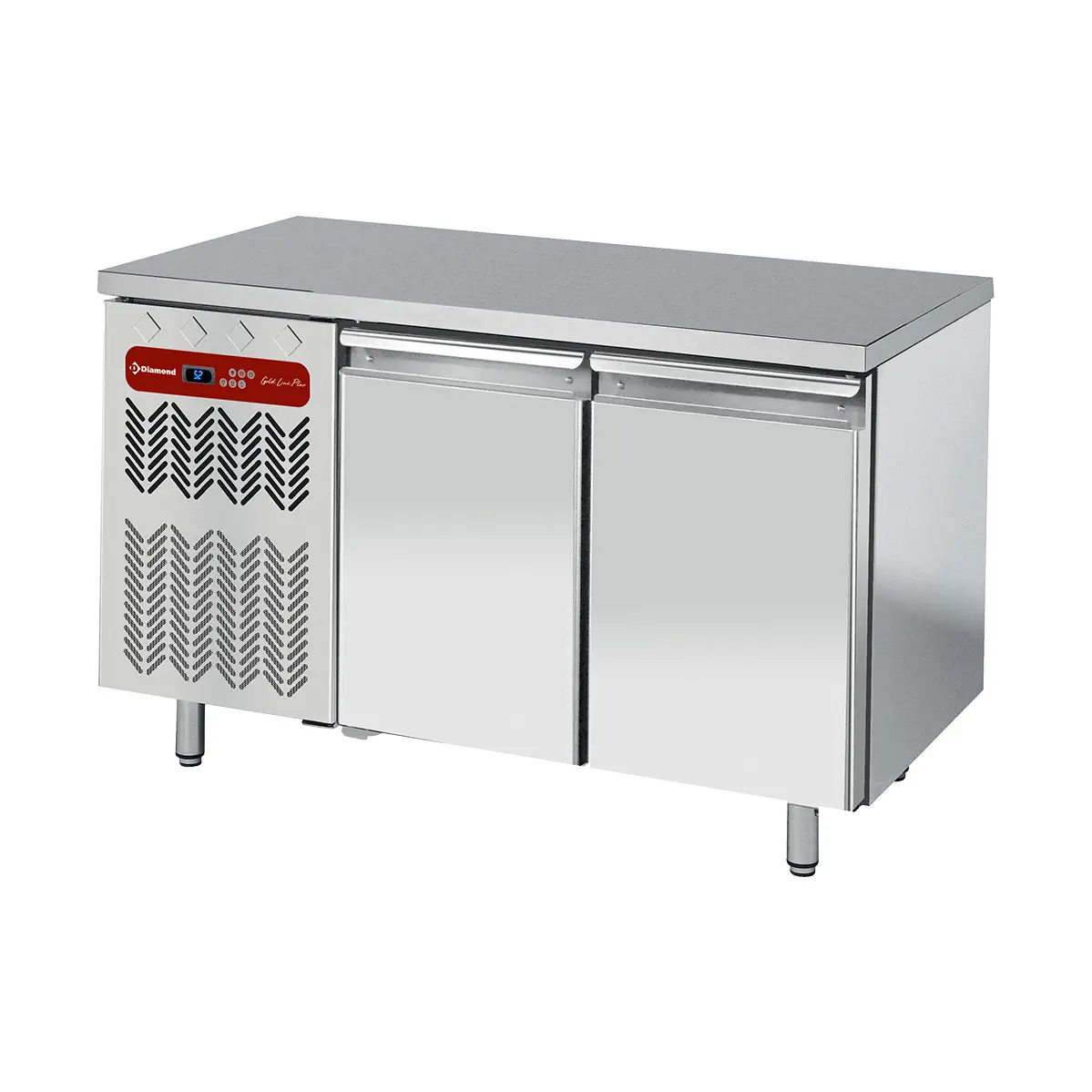 Table frigorifique ventilée, 2 portes GN 1/1, groupe à gauche