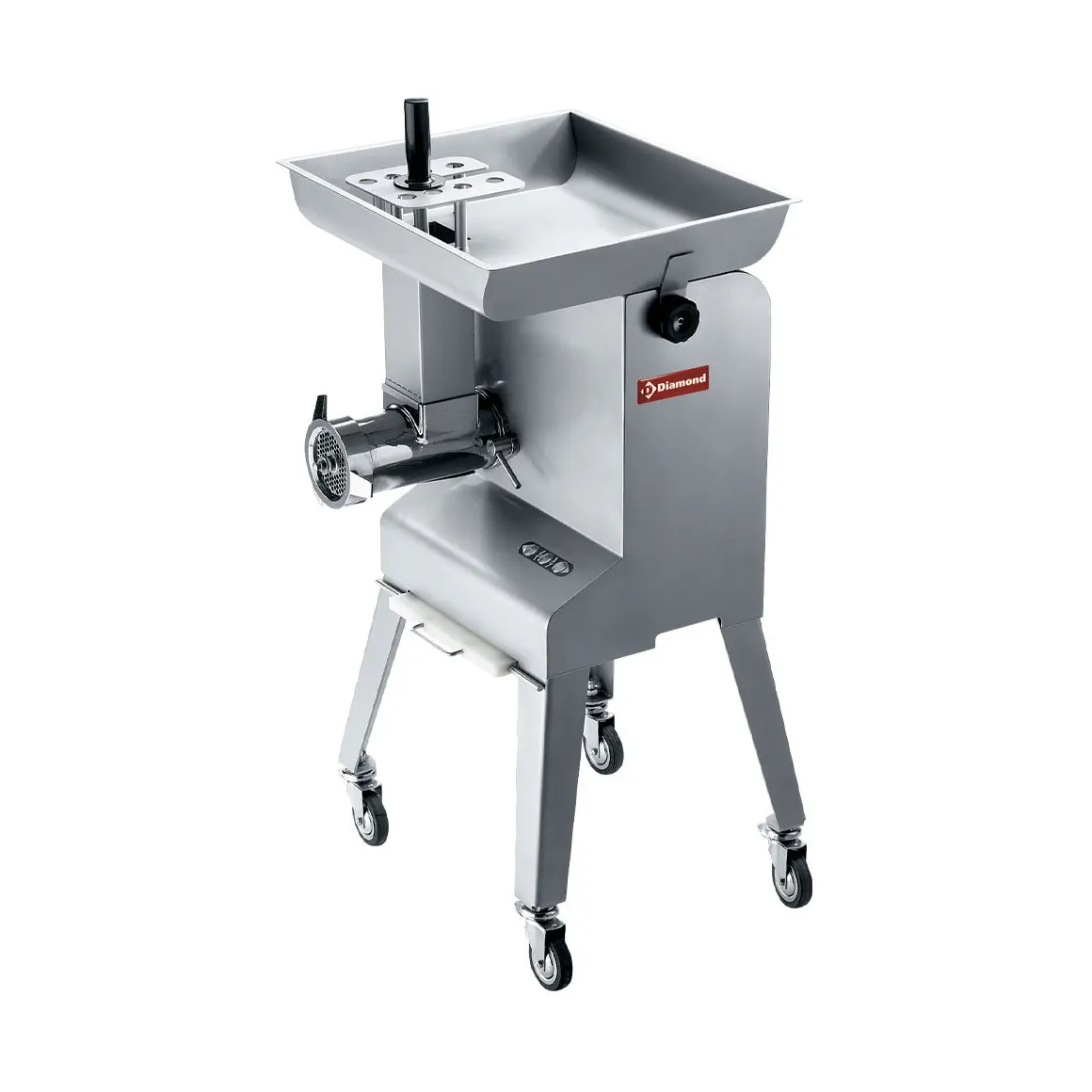 Hachoir en inox N° 32, Ø 6  mm, 600 kg/h, piètement sur roues