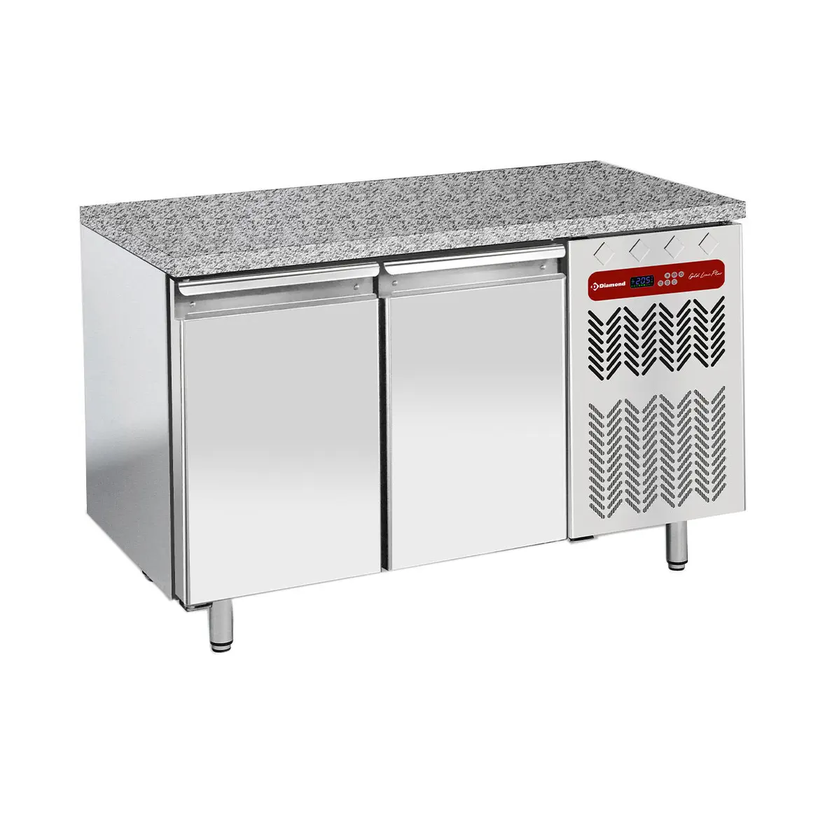 Table frigorifique, ventilée, 2 portes EN 600x400 - Top en granit