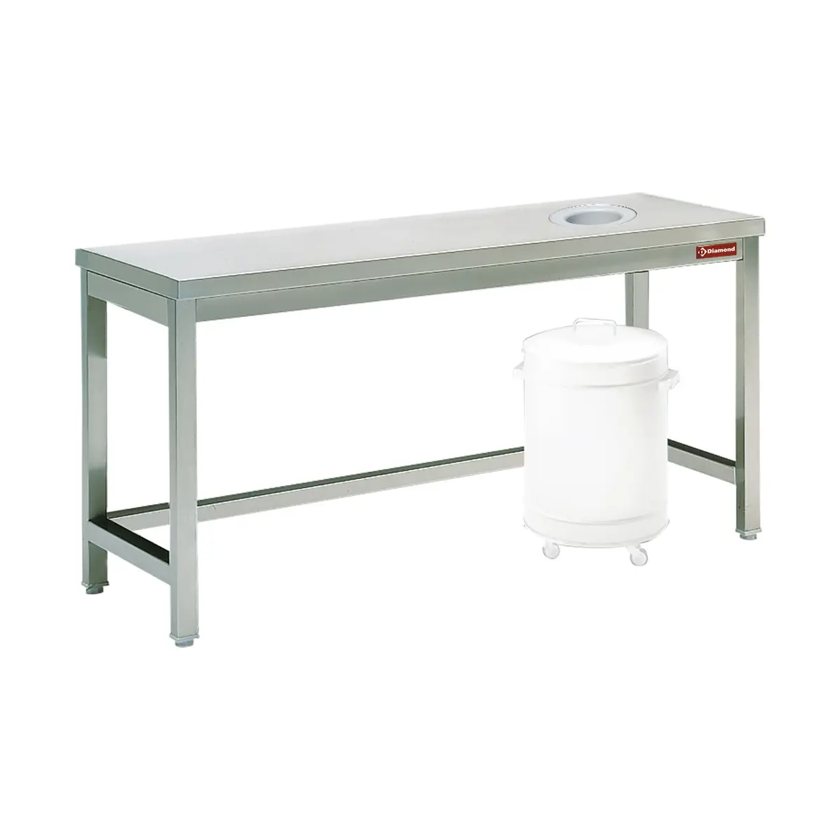 Table à débarrasser avec vide ordure  - 1400 x 700 mm