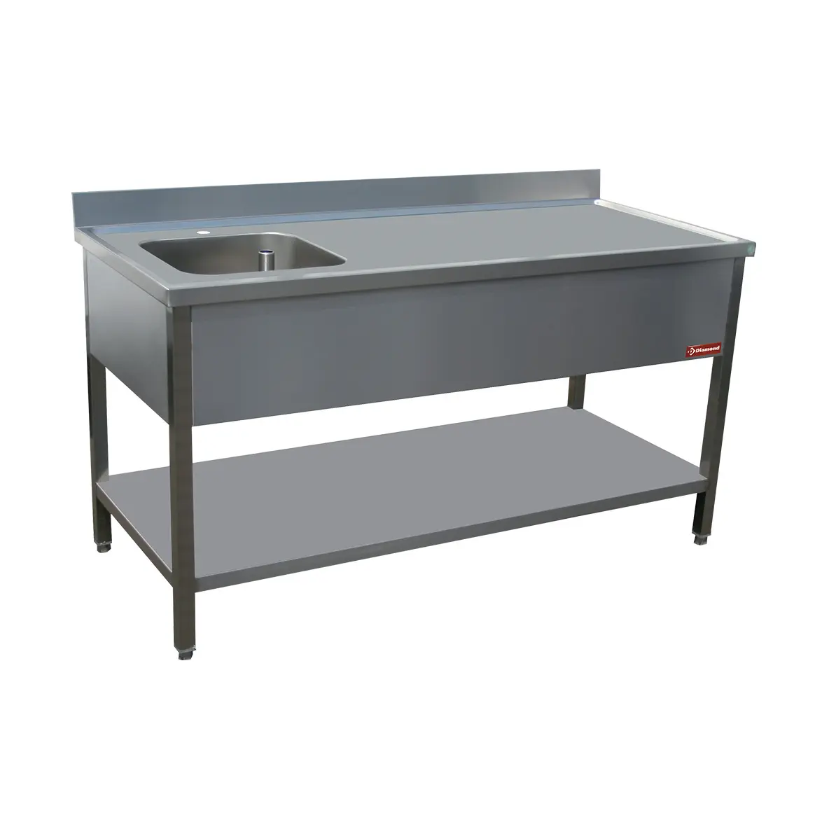 Table de chef 1 cuve gauche 400X400XH275     - 1800 x 700 mm