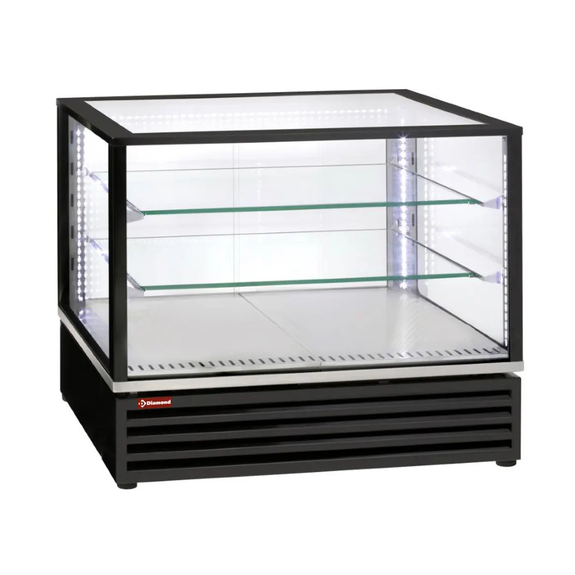 Vitrine réfrigérée EN ou GN, ventilée, 3 niv., NOIRE