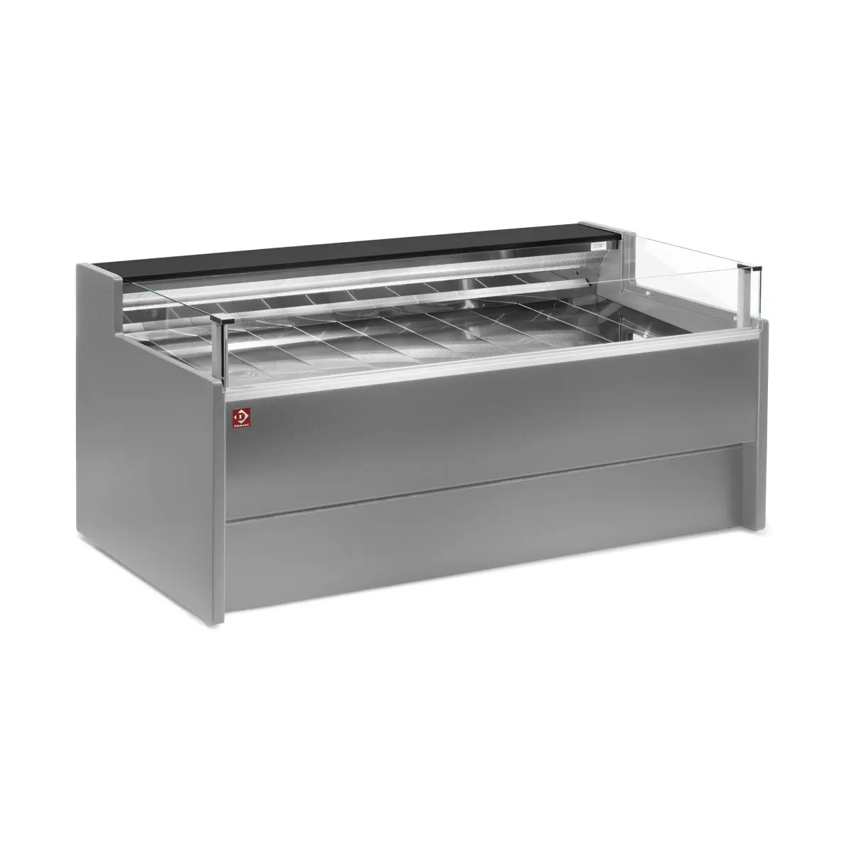 Comptoir vitrine réfrigéré à vitre Self-service, ventilé, avec réserve - GRIS - 3000 x 1085 mm