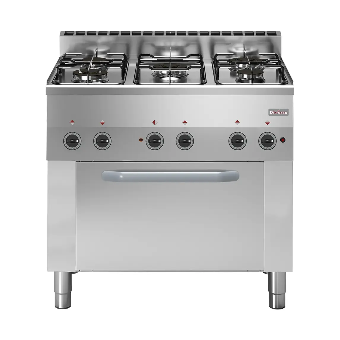 Fourneau 5 feux gaz, four à convection électrique 4x GN 1/1