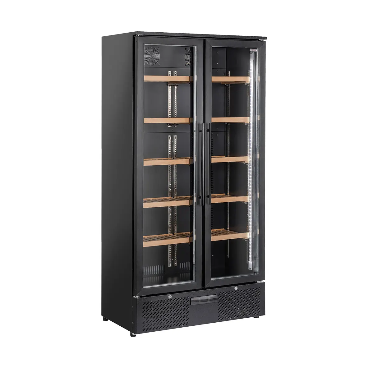 Vitrine cave à vins, double porte, 460 Lt, 1 temperature - NOIRE