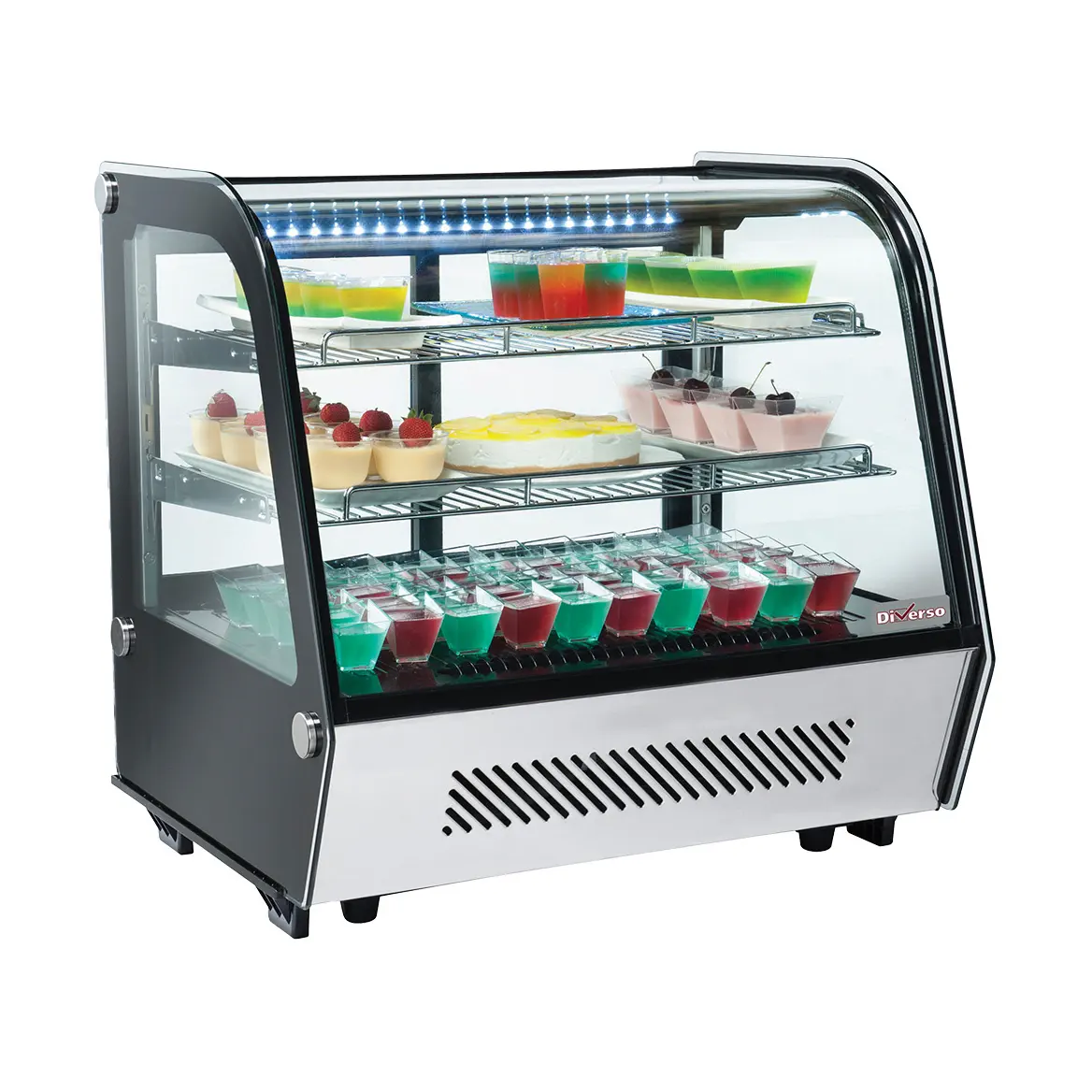 Vitrine réfrigérée de table, 3 niv., vitre bombée