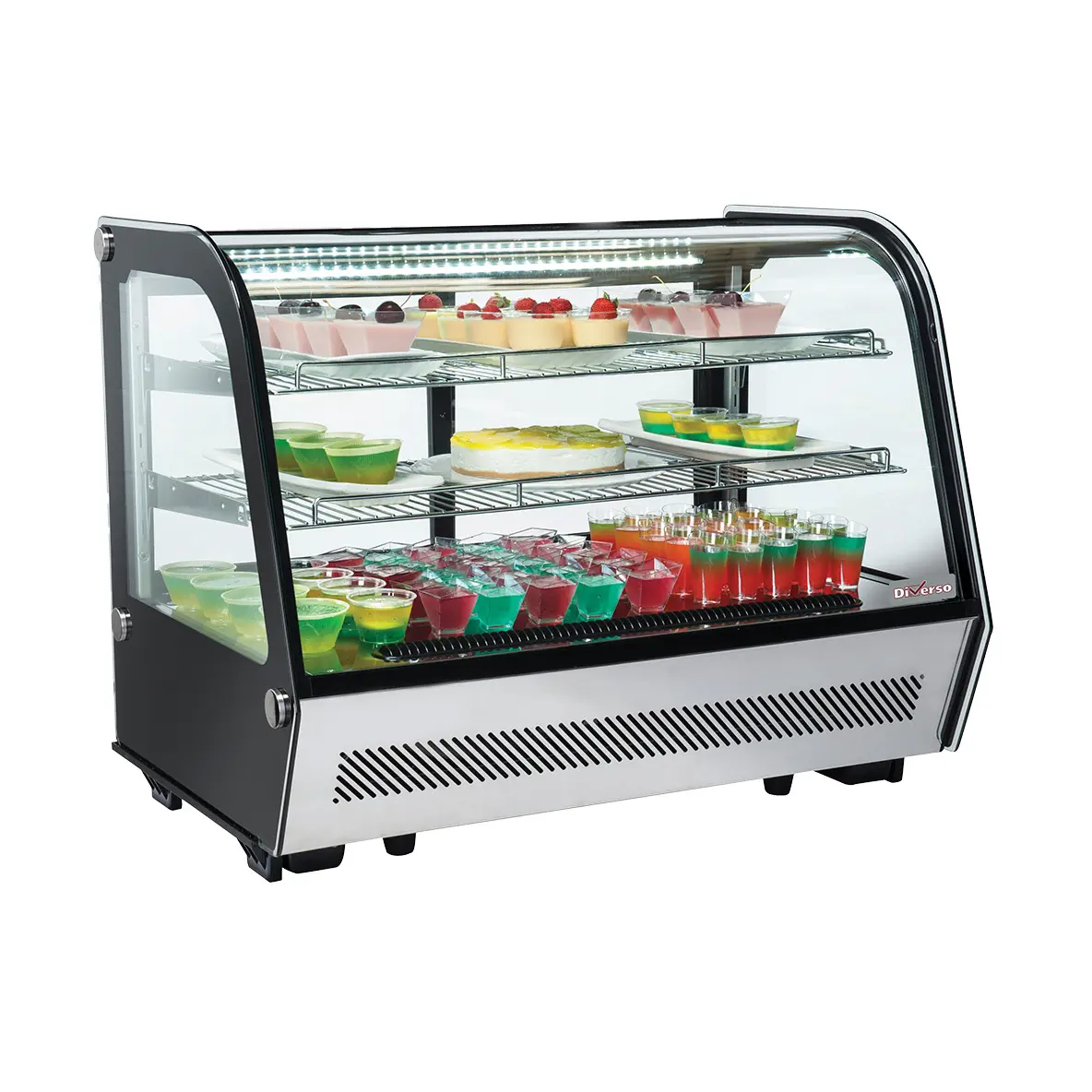 Vitrine réfrigérée de table, 3 niv., vitre bombée