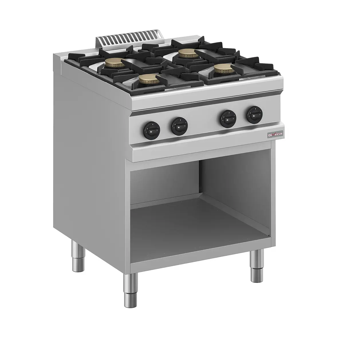 Fourneau gaz 4 feux, sur armoire ouverte