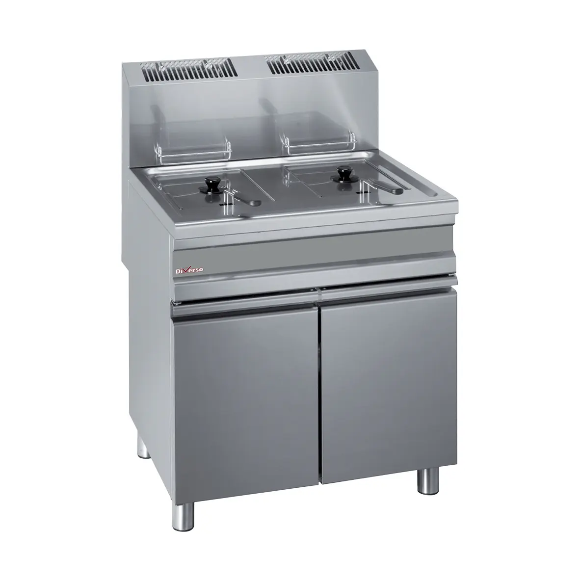 Friteuse gaz 2 cuves 15 litres sur armoire
